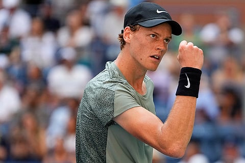 US Open 2024: Jannik Sinner, of Italy, reacts after scoring a point against Mackenzie McDonald, of the United States